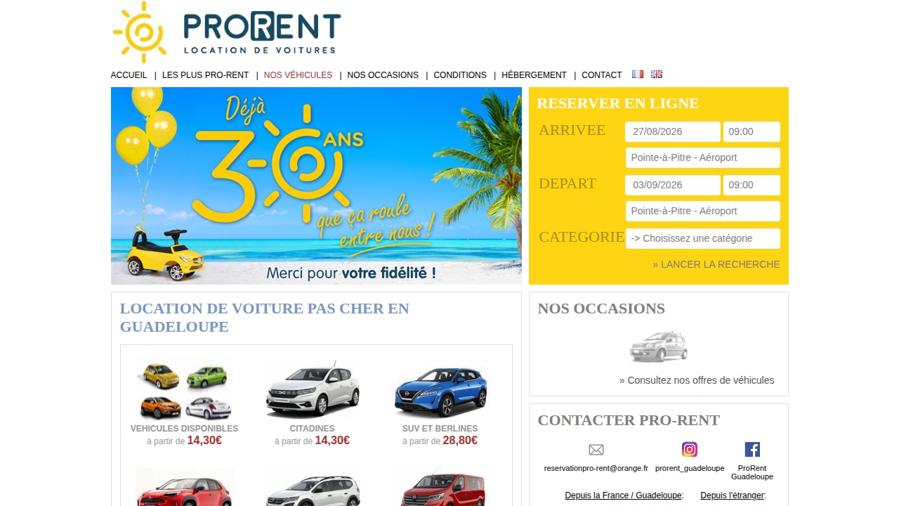Pro-rent guadeloupe